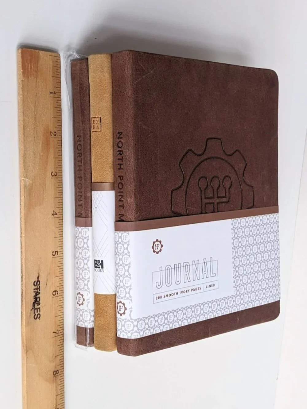 One Brown Leather Journal Notebook *New 208 Smooth Ivory Pages 5.5x7
